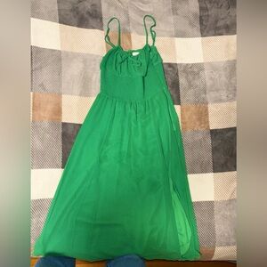 Genoa Midi Dress in Gloss Green Size XS